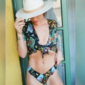 We Are Hah Reversible U Cheeky Thing Floral Bikini Swim Bottoms - NWOT